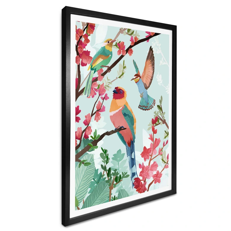 Póster Goed Blauw - Pájaros en verano 