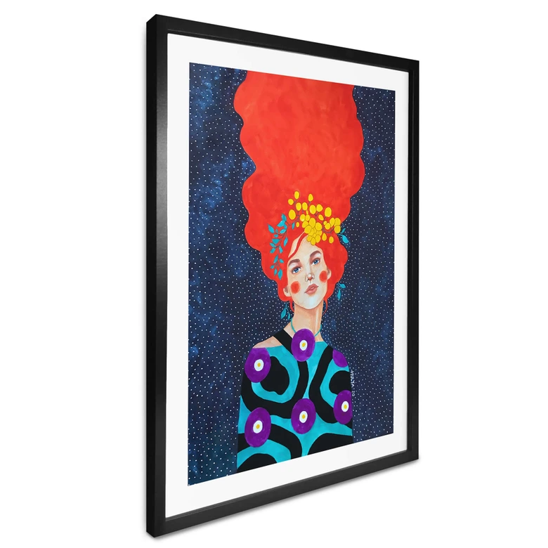 Poster Frau mit Blütenkranz im Haar - Hülya 