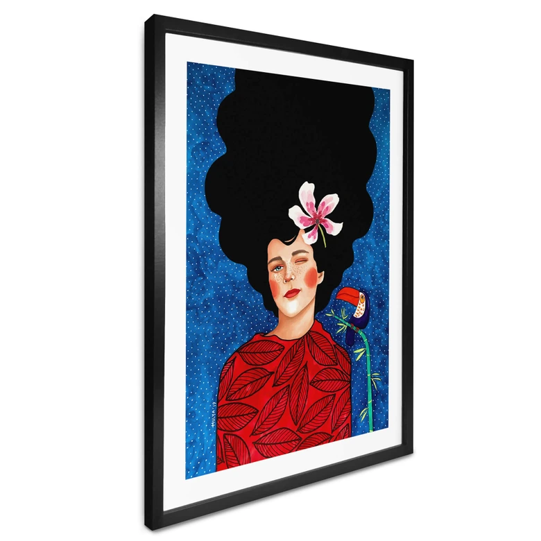Poster Frau mit einem Augenzwinkern - Hülya 