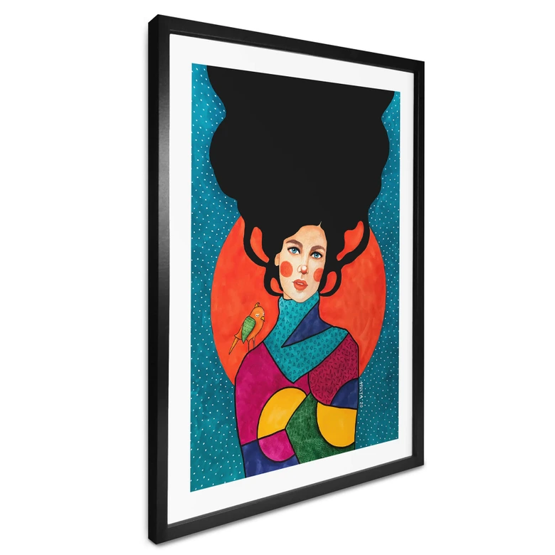 Poster kvinna framför röd måne - Hülya 