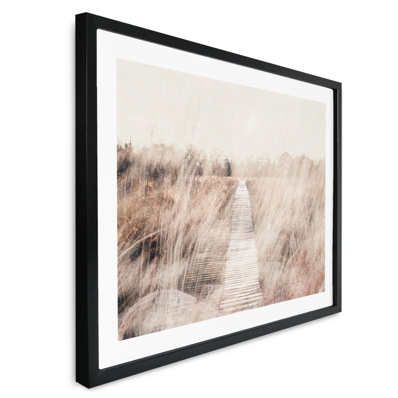 Poster Drömlandskap med gångbro i trä - Fantasifullt 