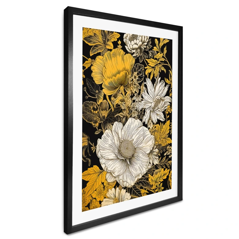 Blumen Poster - Blütenpracht in Ocker - Jaszke 