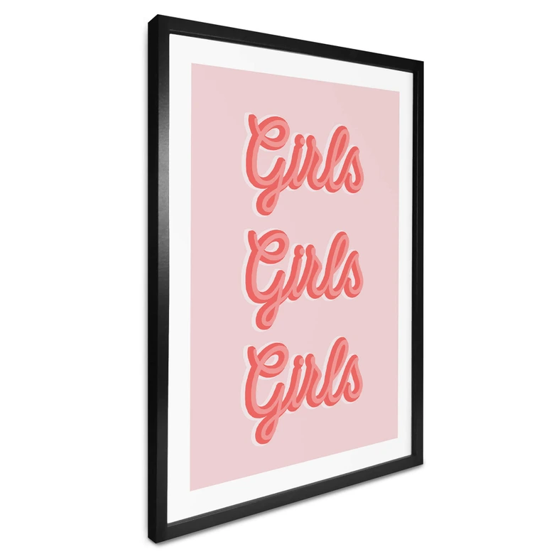 Cartel con el eslogan de Kerr-Dineen - Girls Girls Girls 