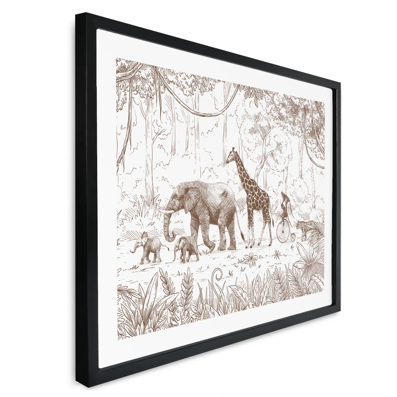 Plakat z paradą w dżungli ze zwierzętami - Kikki Belle 
