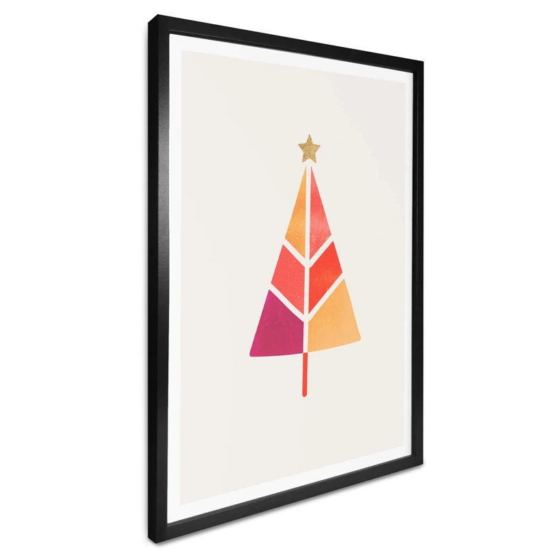 Poster Kubistika - Bunter Weihnachtsbaum 