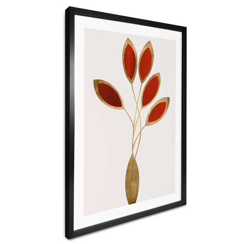 Plakat Kubistika - Cinco Red Gold 