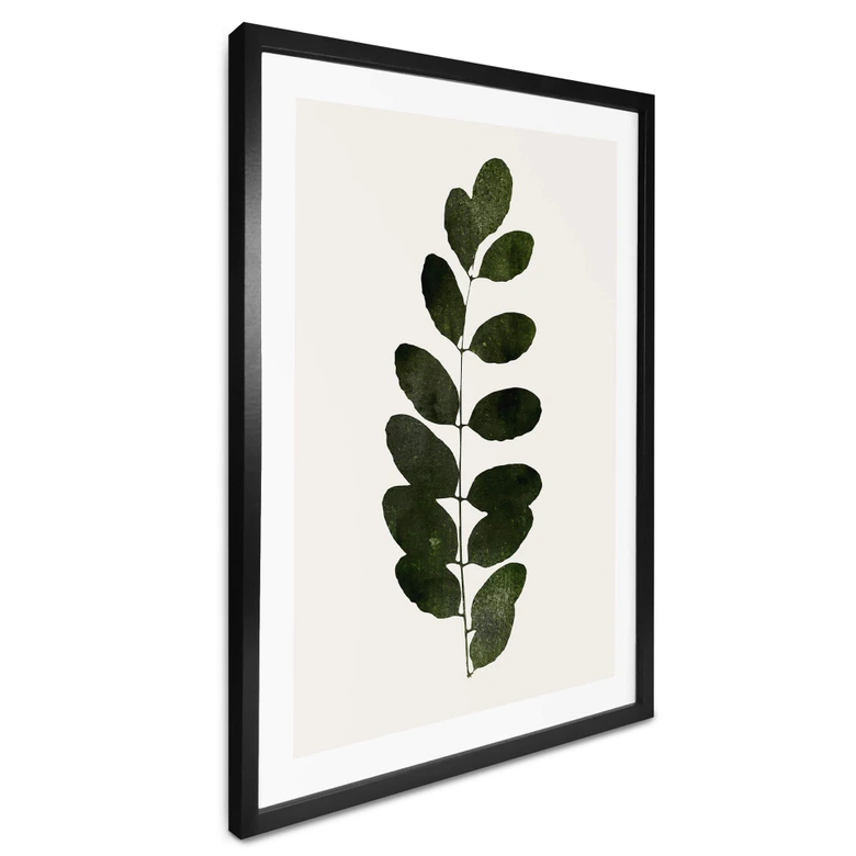 Póster Kubistika - Hojas verdes 