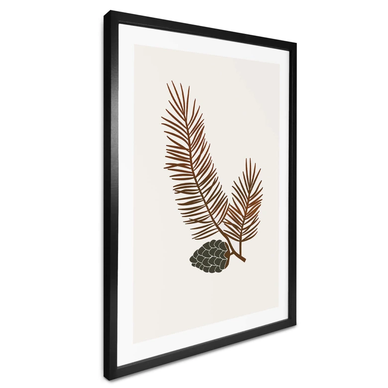 Poster Kubistika - Tallkotte på en gren 