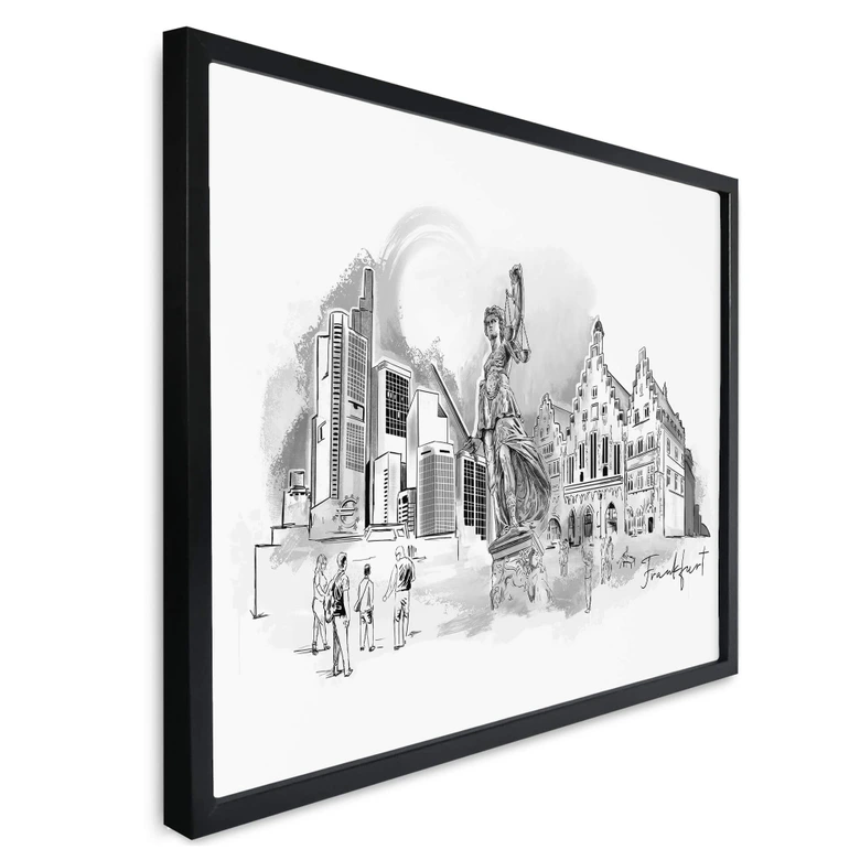 Poster Frankfurt - Svartvitt - Love your City 
