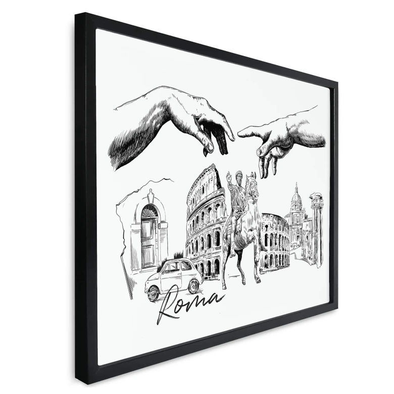 Poster Roma - Schwarz-Weiß - Love your City 