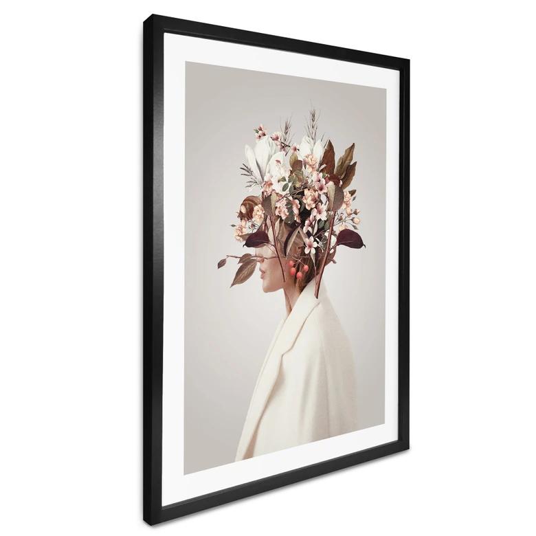 Poster Moth - Schönheit mit Blumenhut 