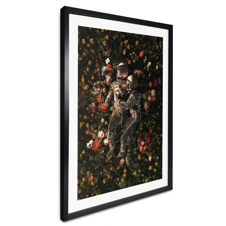 Poster Astronauten auf einer Blumenwiese - Nicebleed 