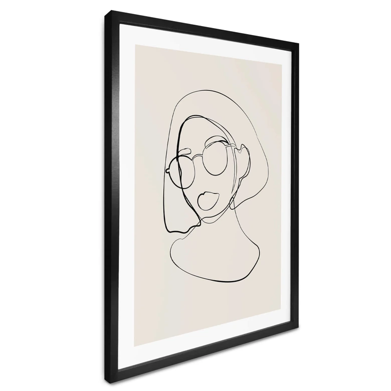 Poster NKTN - Line Art - Frau mit Brille 