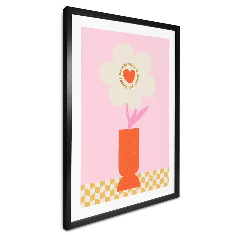 Poster NKTN - Retroblomma: Gör det för att det gör dig glad 