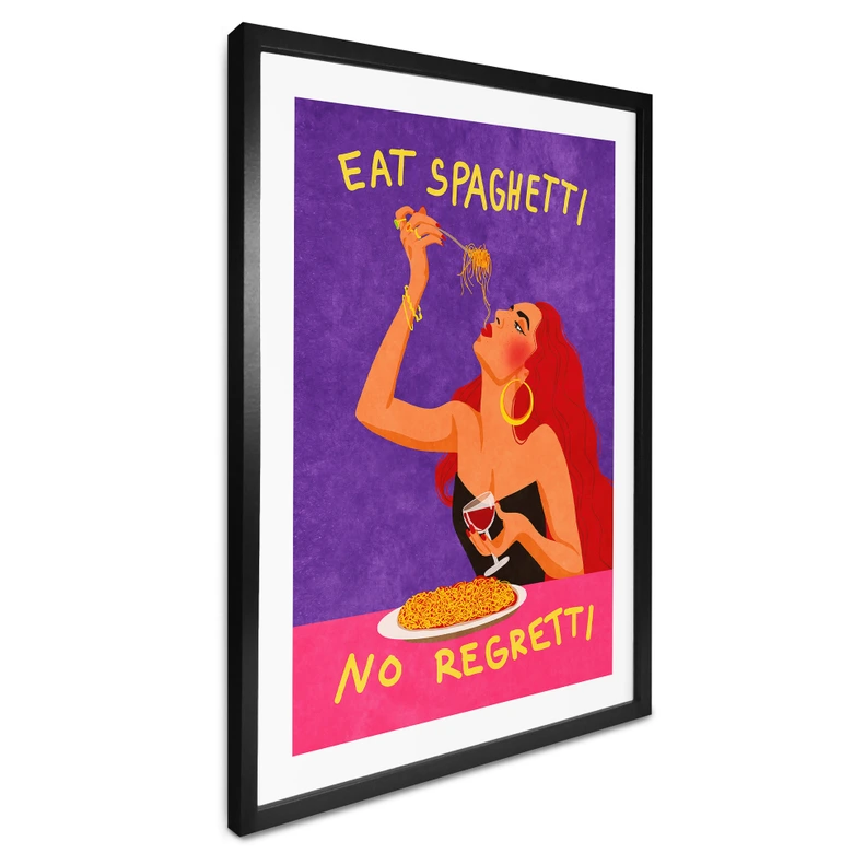 Plakat Spaghetti og vin - Oltmanns 