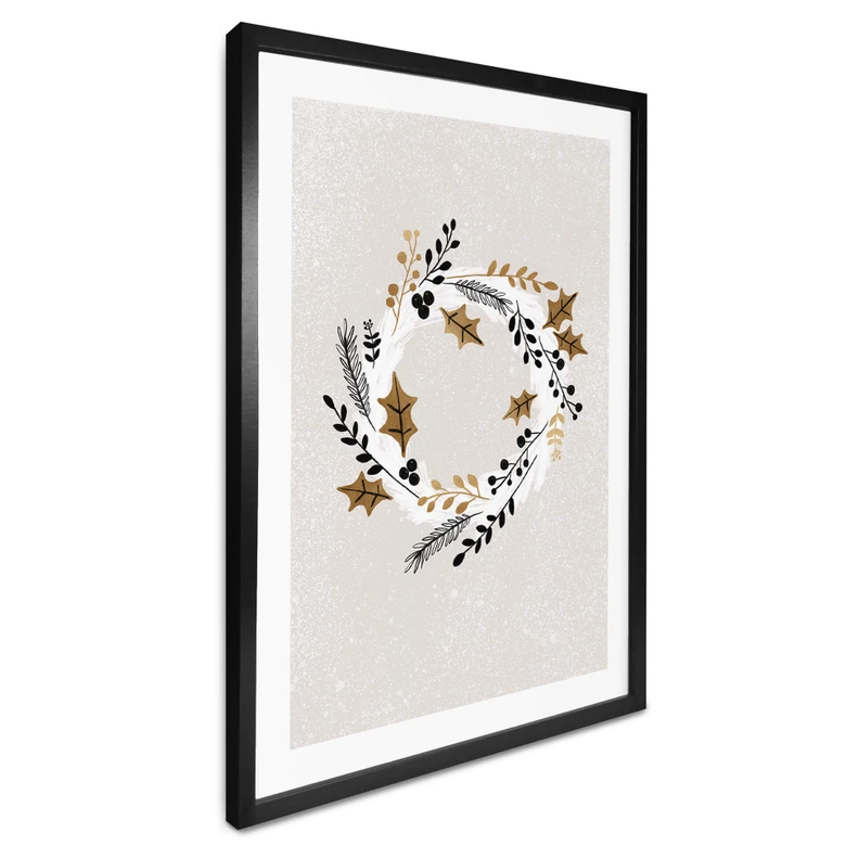 Poster Weihnachten - Festlicher Adventskranz - Orara Studio 