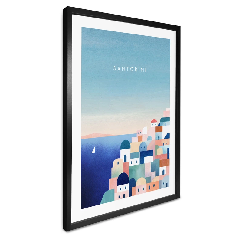 Póster casas de Santorini - Ríos 