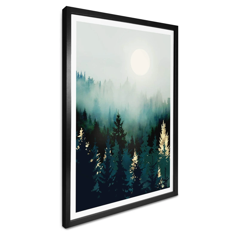 Poster SpaceFrog Designs - Nebliger Wald 