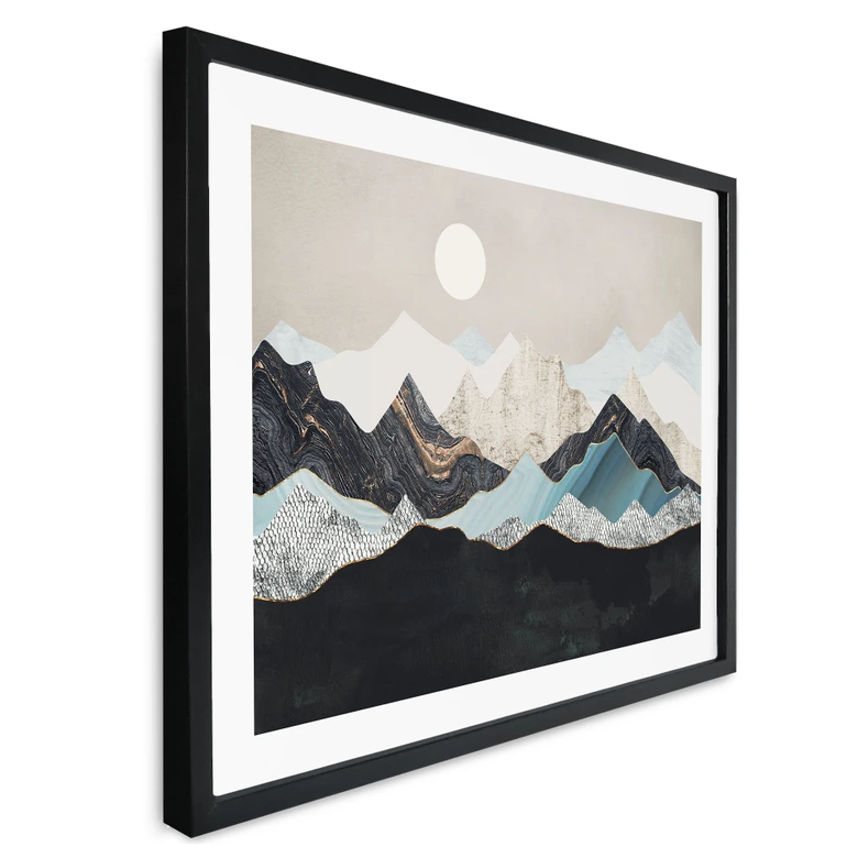 Poster Ruhige Berglandschaft in der Dämmerung - SpaceFrog Designs 