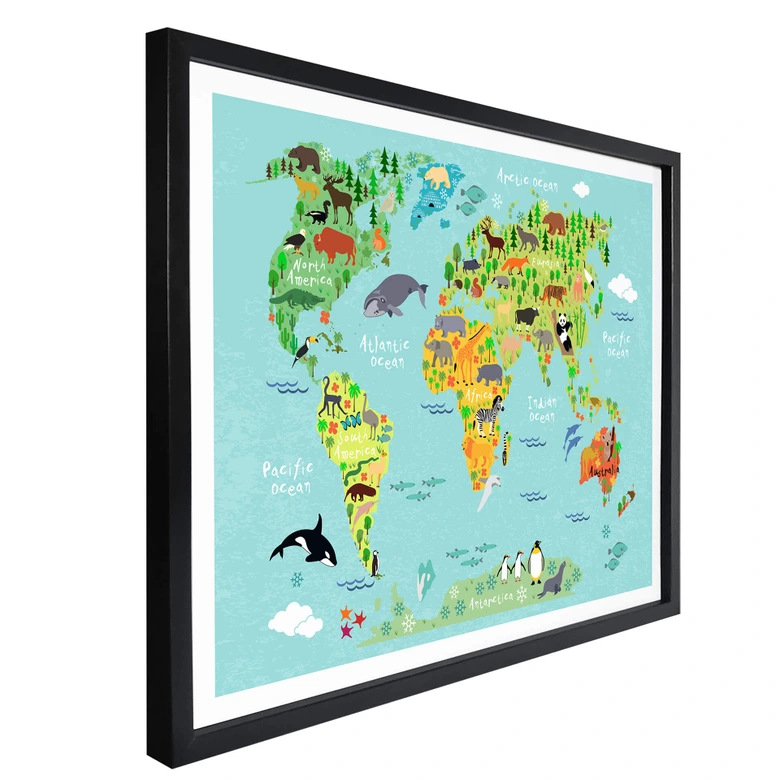 Poster Animal World Map 