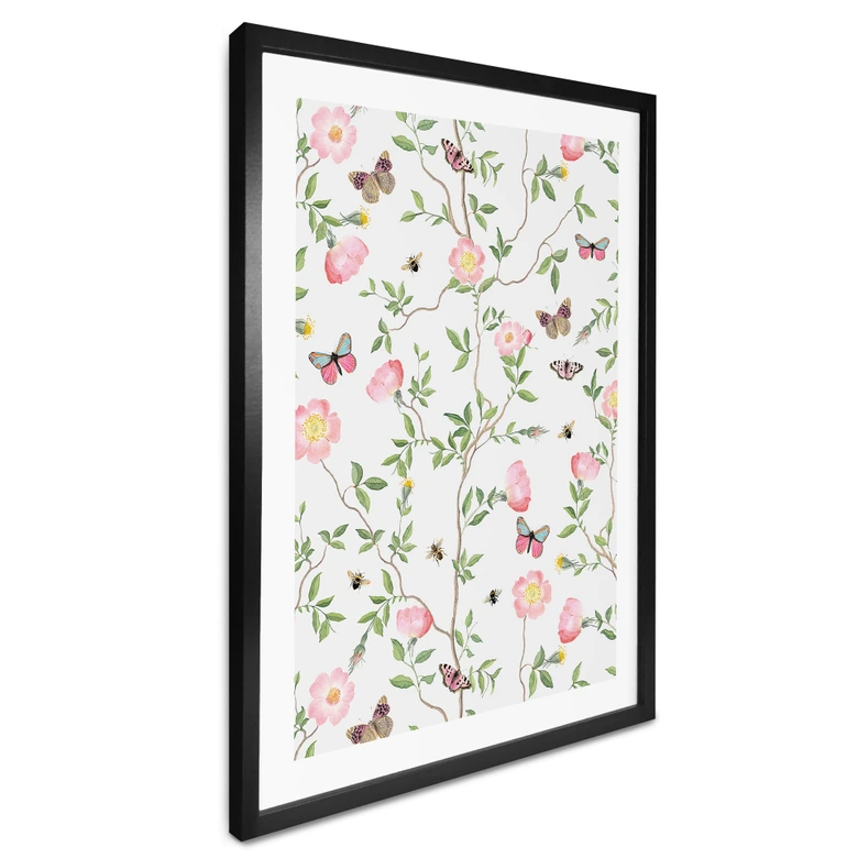 Poster Rosa Christrosen im Frühling - UN Designs 