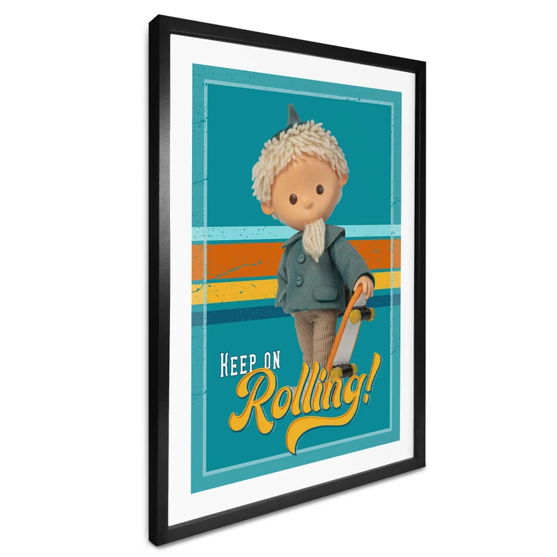 Poster Unser Sandmännchen - Sandmann mit Skateboard - Kinderposter 