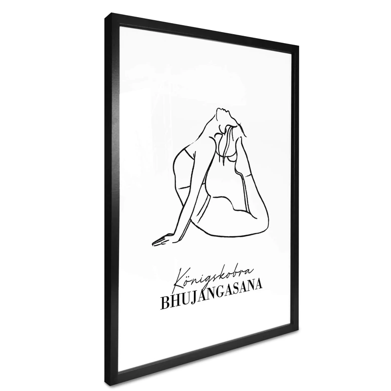 Poster Yoga - Königskobra Line Art 