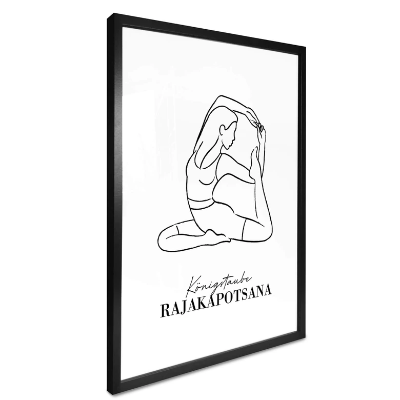 Poster Yoga - Königstaube - Line Art 