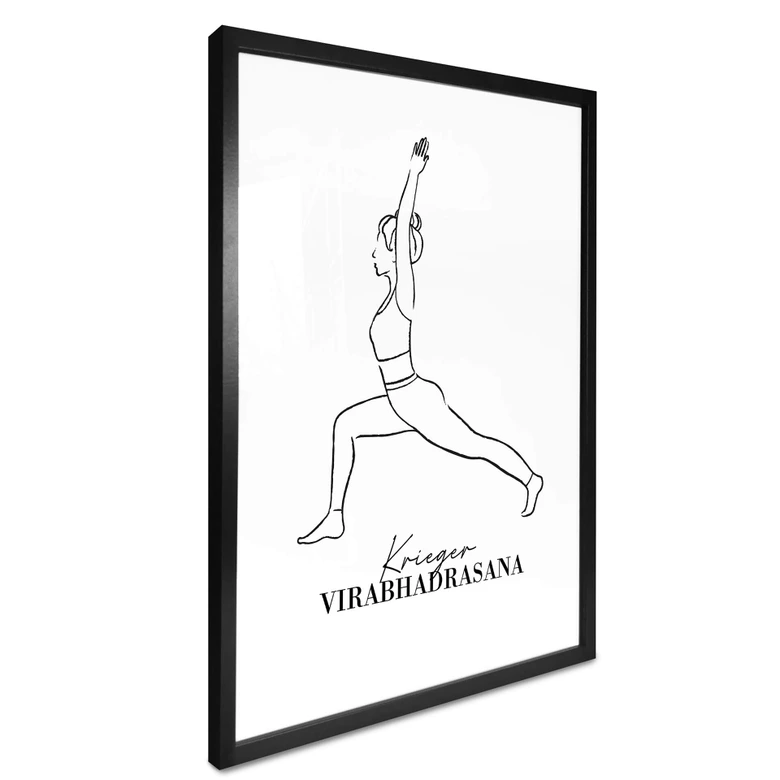 Poster Yoga - Krieger - Line Art 