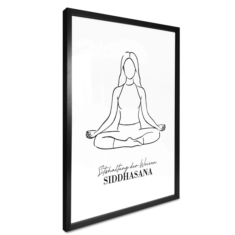 Poster Yoga Sitzhaltung der Weisen - Line Art 
