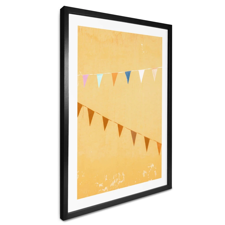 Poster Mexikanische Flaggen - Fahnenkette - Zwart 