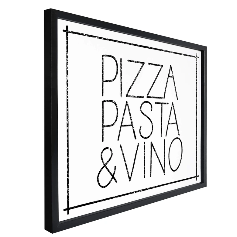 Poster Pizza Pasta & Vino blanc 