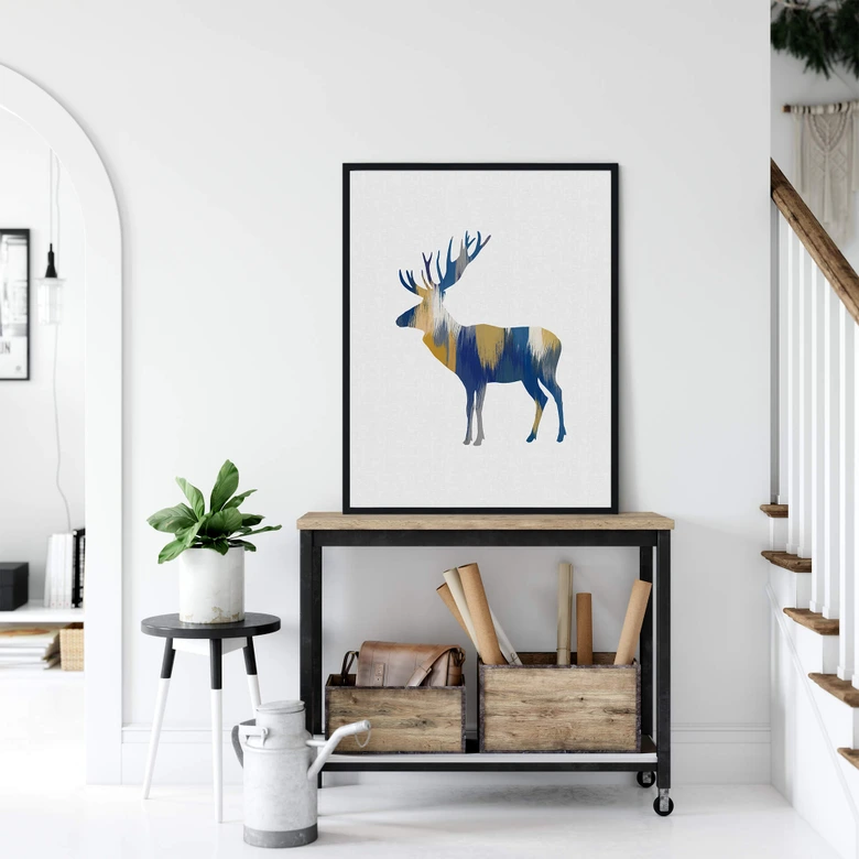 Poster Orara Studio - Moose Blue and Yellow 