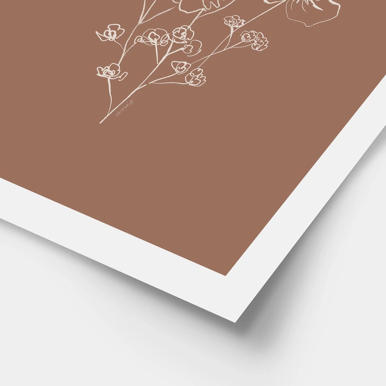 Poster Wildrosenstrauß Mocha-Mousse - Anis Illustration 
