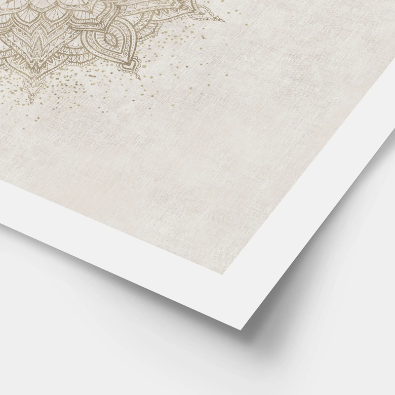 Poster Boho Ornament in Leinenoptik, Mandala - Bloomery Decor 