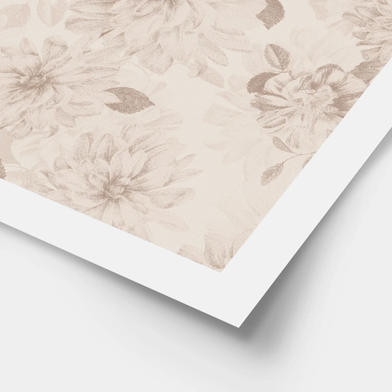 Blumen Poster Dahlien Shabby Chic Beige - Bloomery Decor 