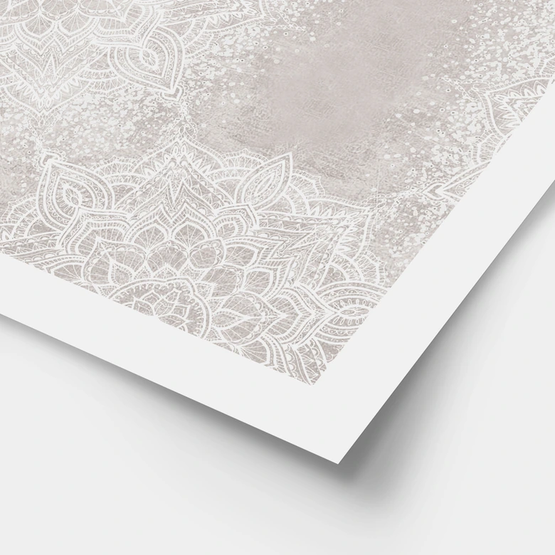 Poster Sanftes Mandala auf Grau-Beige - Bloomery Decor 