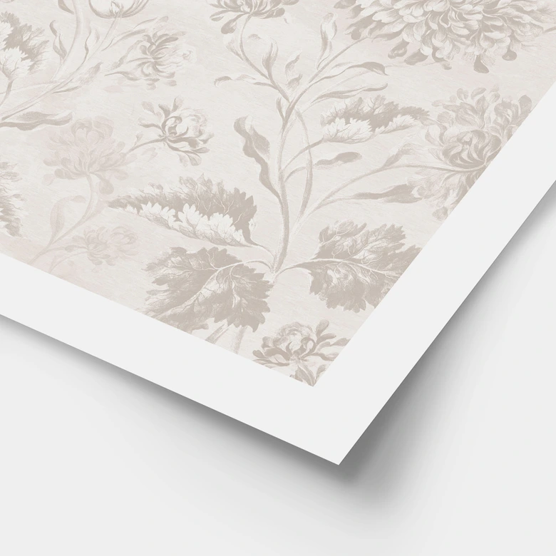 Flores Póster Flores silvestres en tiza mirada Greige - Bloomery Decor 