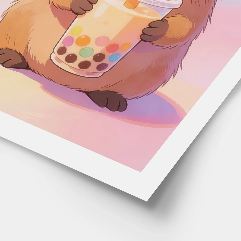 Poster för Capybara-barnkammare med bubbelte 