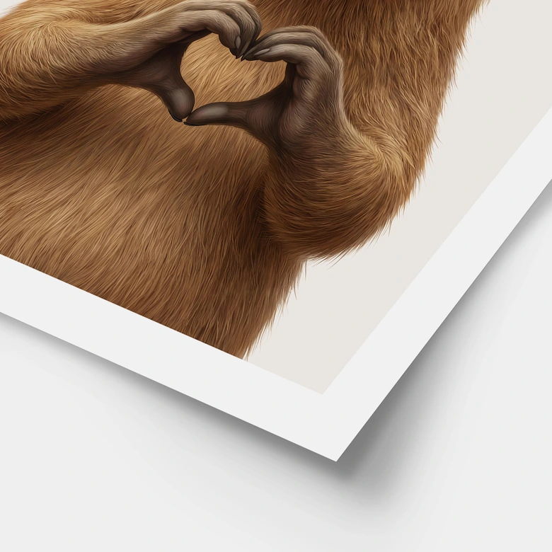 Poster Capybara med hjärthand 