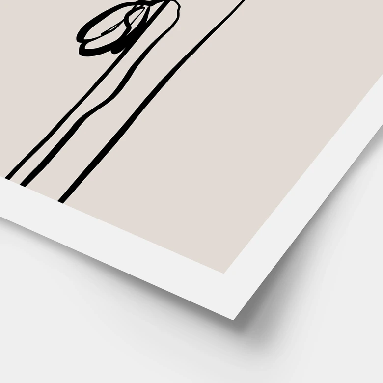 Poster Line Art Zwei Mohnblumen - Cats & Dotz 