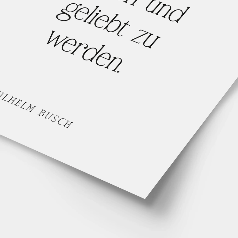 Poster Das Schönste auf Erden | Liebeszitat für das Wohnzimmer 