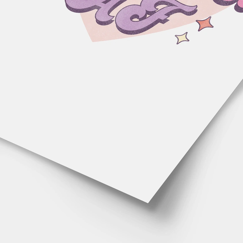 Póster con declaración - Feminist AF Pink Heart 