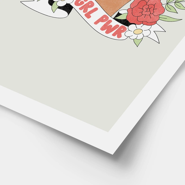 Poster Girl Power Blumen Statement 