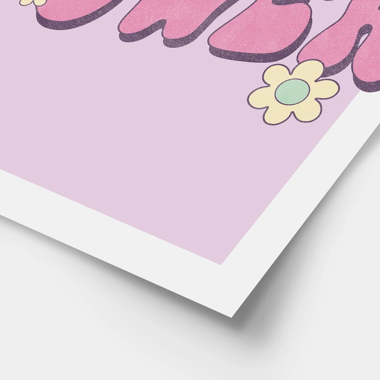 Typografie Poster Girl Power Retro Schriftzug Lila 