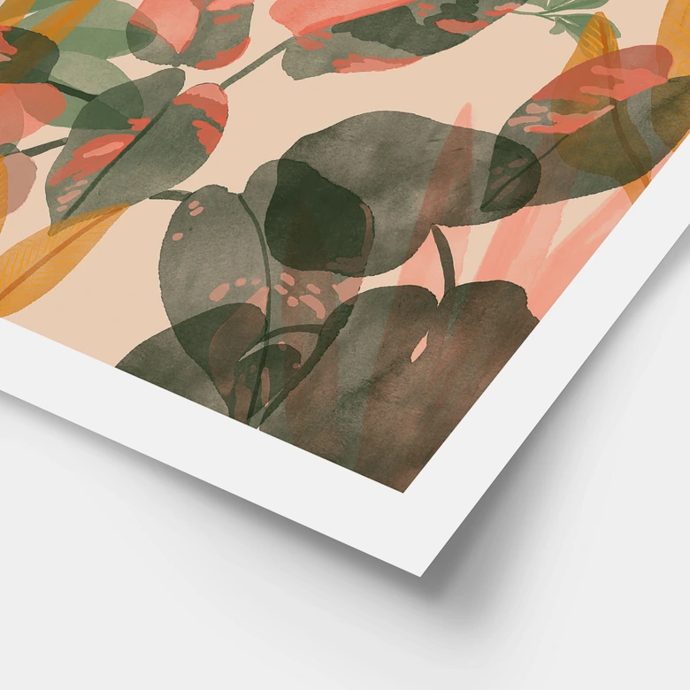 Poster Garten mit tropischen Pflanzen - Goed Blauw 