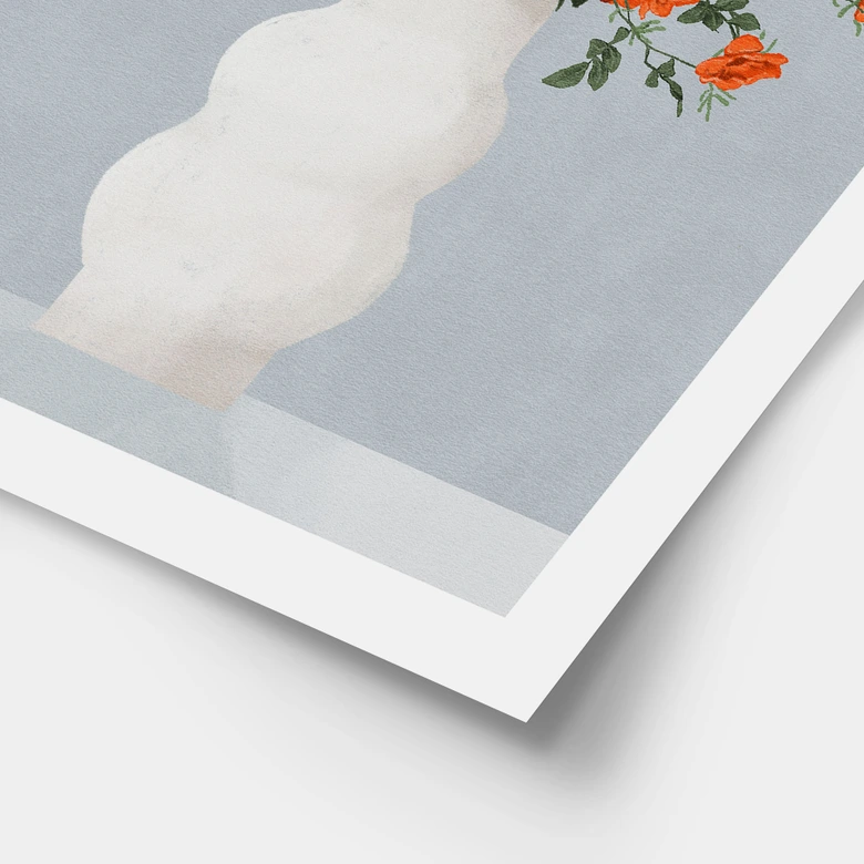 Póster de flores Delicado ramo sobre azul pastel - Goed Blauw 