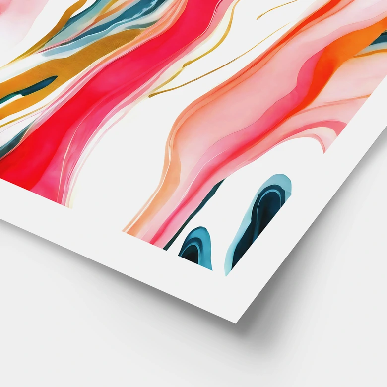 Poster Färgglada marmoreringar abstrakt - Gokhale 