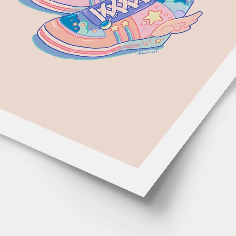 Poster Pastell Sneaker mit Blumen Kawaii - Hashimoto 