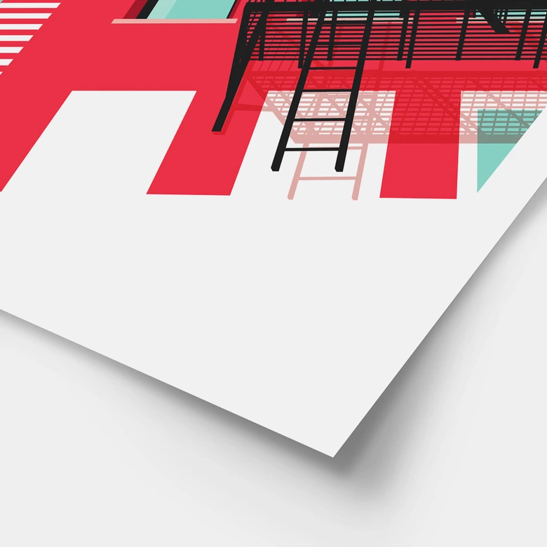 Poster Rote Fassade mit Feuertreppe in New York - Heemskerk 